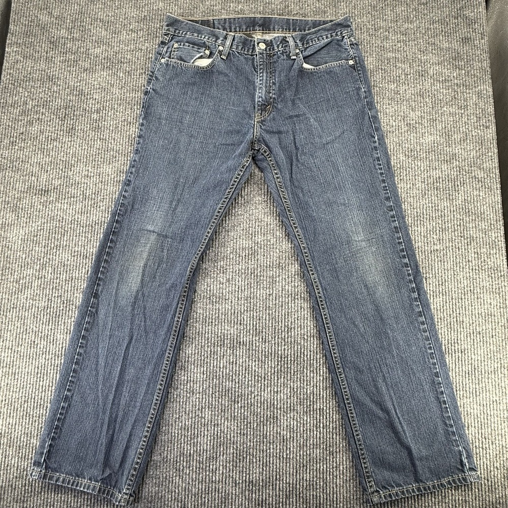 Levi's 559 Series Relaxed Fit 36/32  Straight Blue Dark Wash Denim Jeans, Cotton